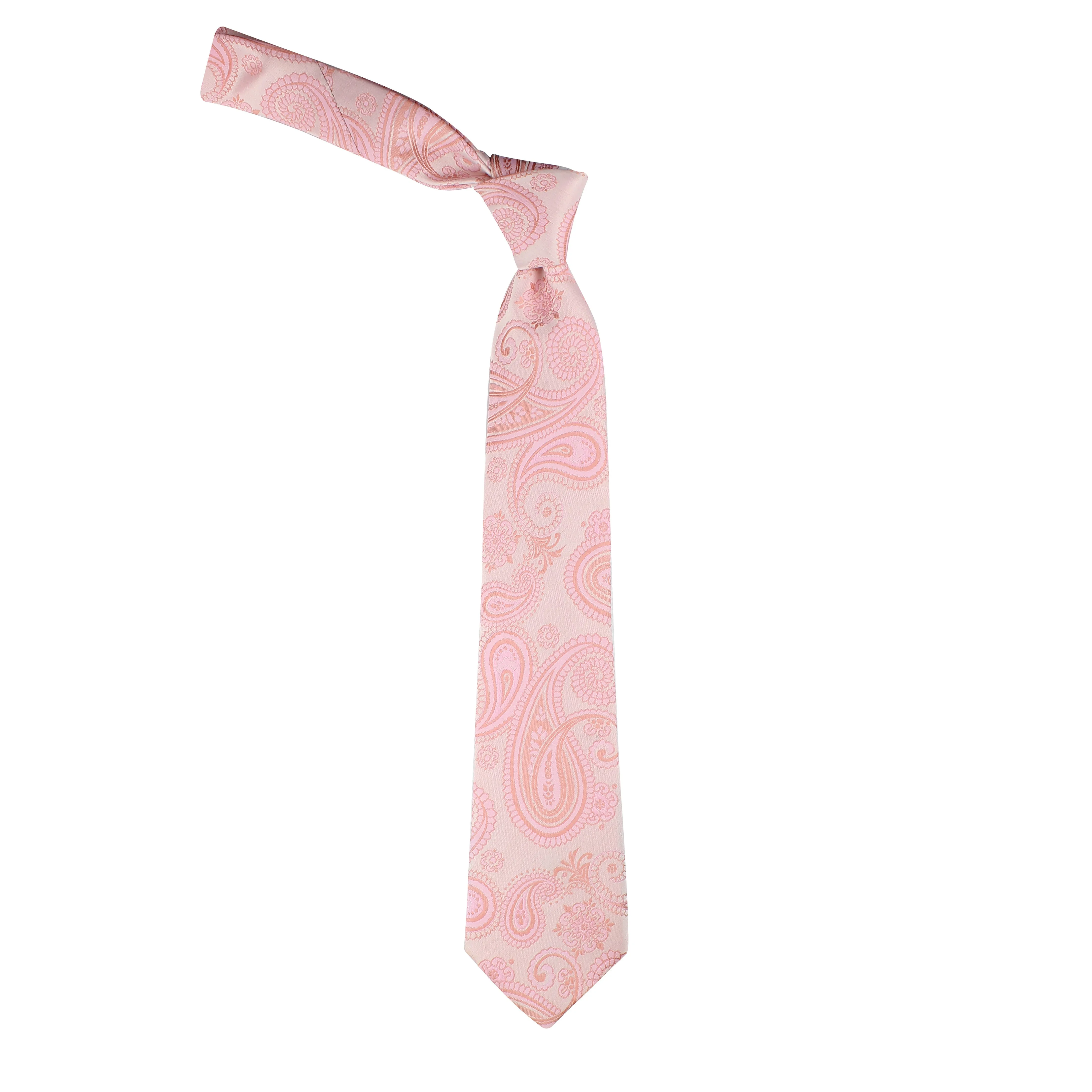 Kovove Elegant Pink Paisley Necktie and Pocket Square Gift Box