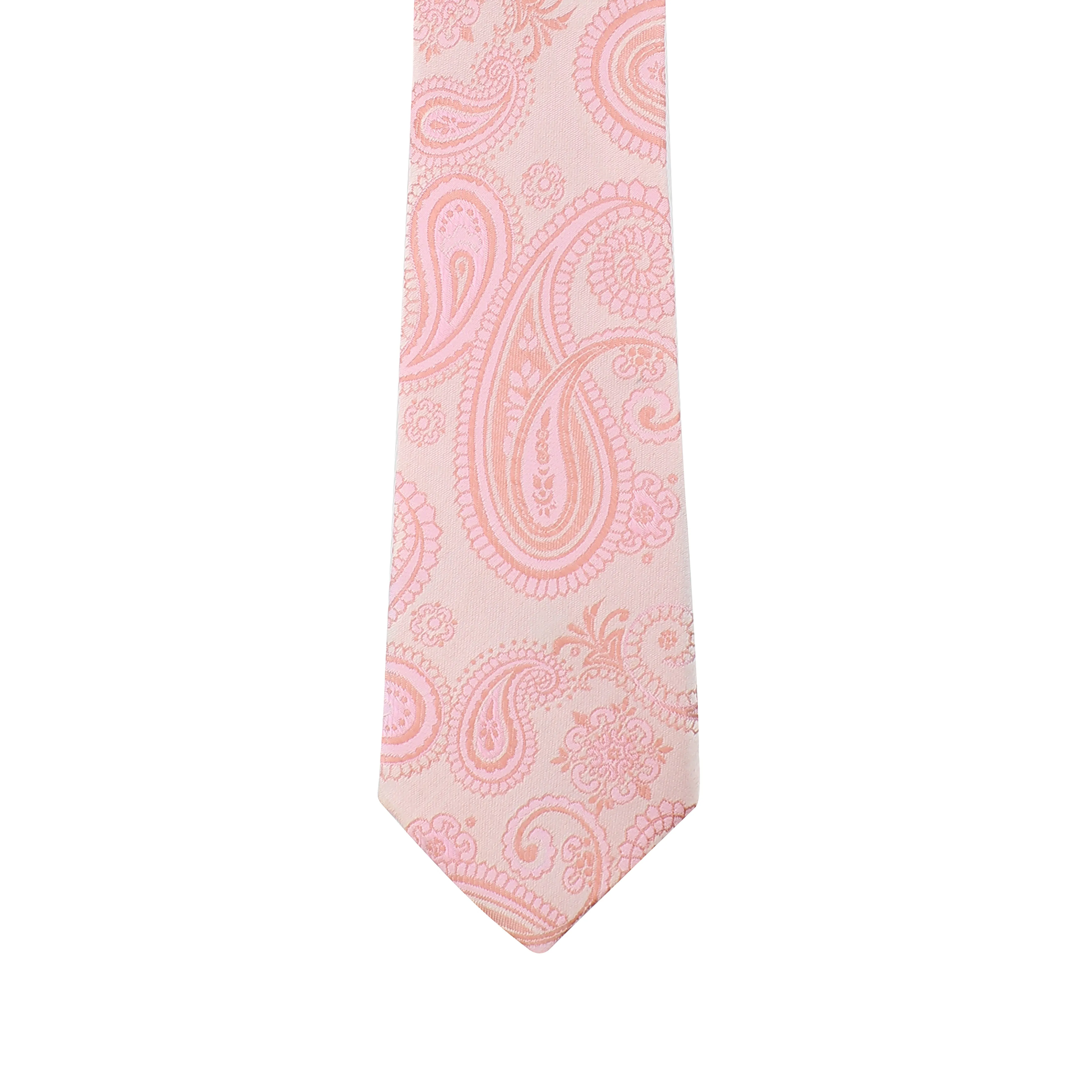 Kovove Elegant Pink Paisley Necktie and Pocket Square Gift Box