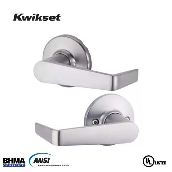 Kwikset - 721KNL - Kingston Commercial Lever Set - Round Rose - Passage - 26D - Satin Chrome - Grade 2