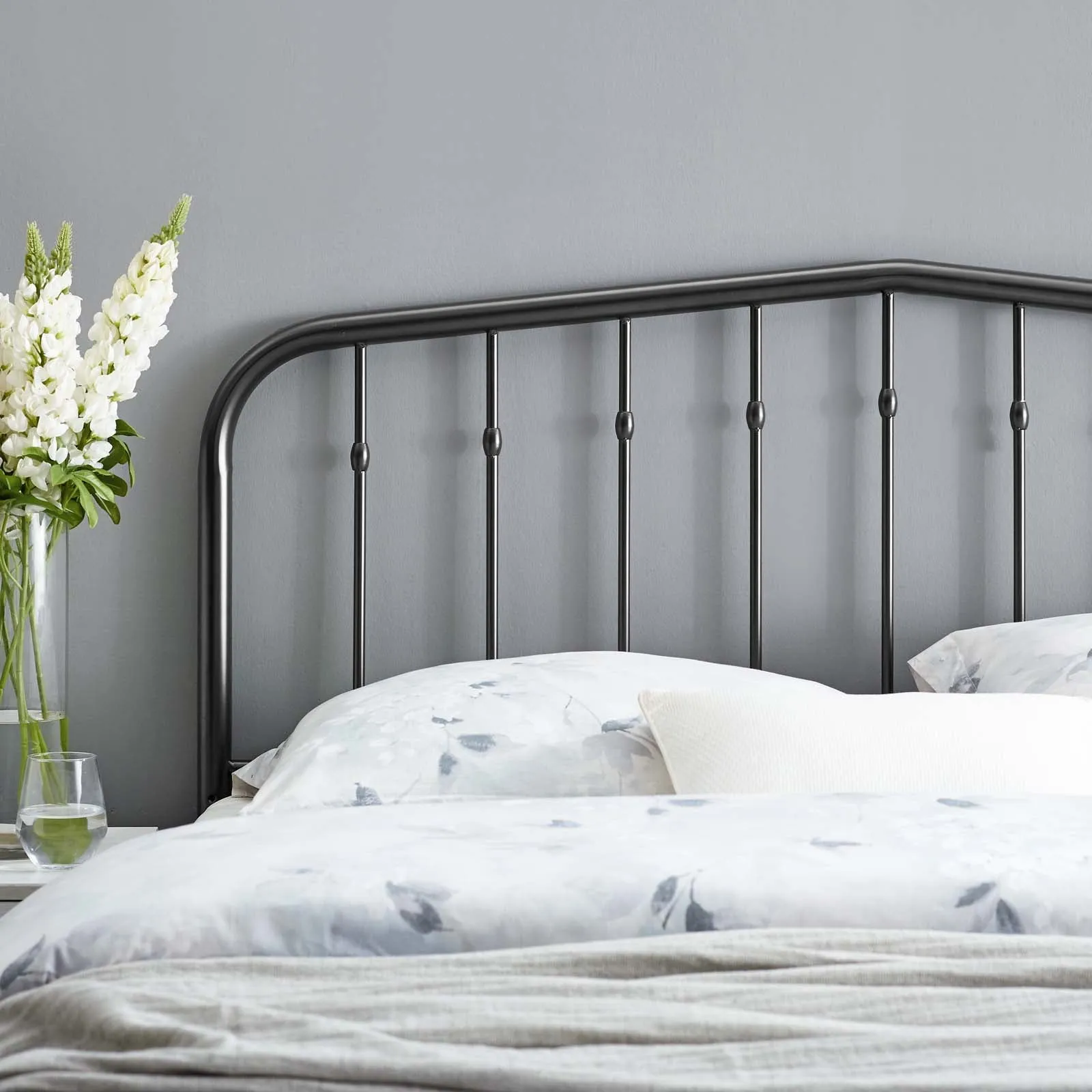 Lennon Queen Metal Headboard Black MOD-6166-BLK
