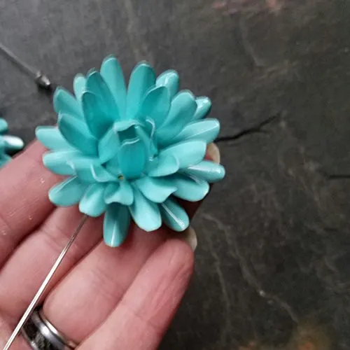 Light Blue Marigold Lapel Pin