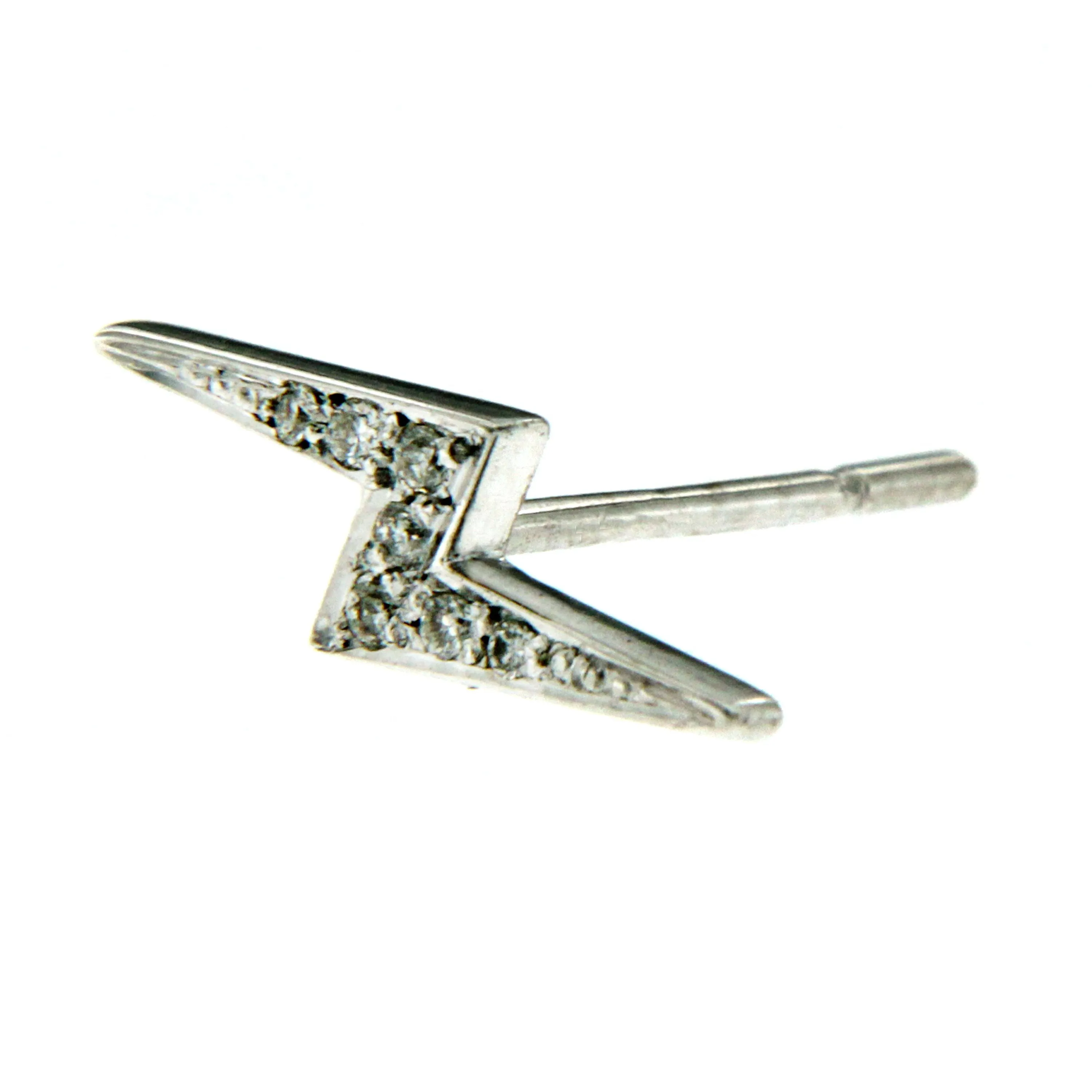 Lightning Bolt Gold Diamond Earring