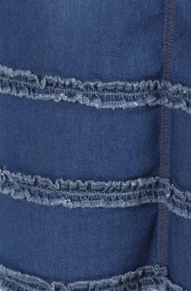 Long Denim skirt with ruffles Style: 87804