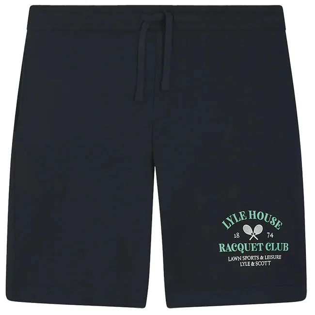Lyle and Scott Mens Racquet Club Graphic Sweat Short Dark Navy
