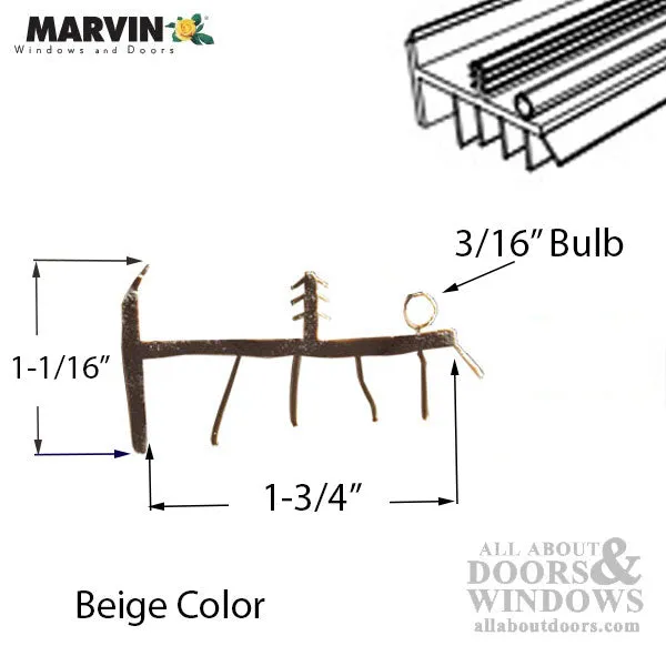 Marvin Door Sweep, Bottom Seal -  Weatherstrip V302 - Beige
