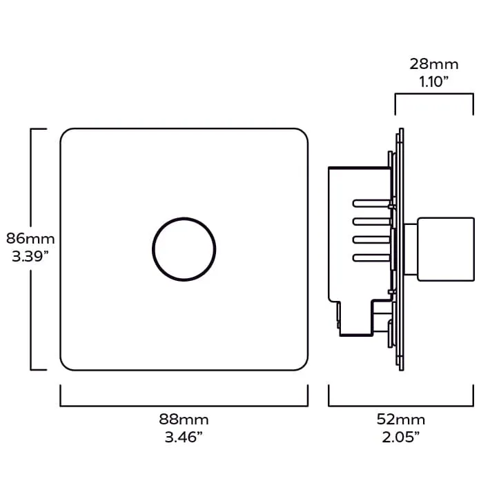 MAXWELL 1G Smooth Dimmer Light Switch - Brass