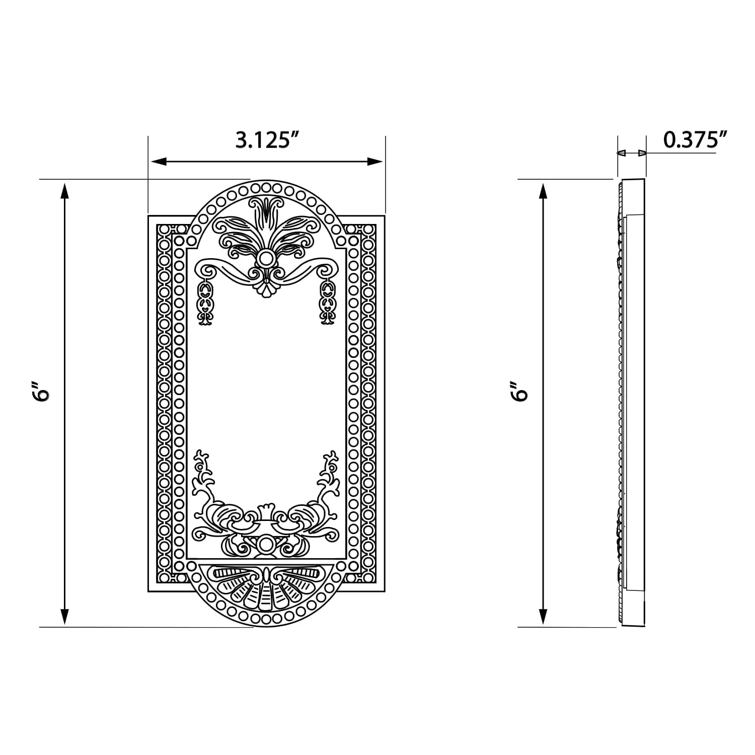 Meadows Switch Plate with Blank Cover in Satin Nickel