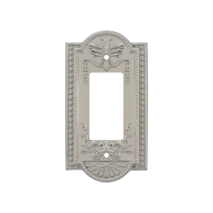 Meadows Switch Plate with Single Rocker in Satin Nickel