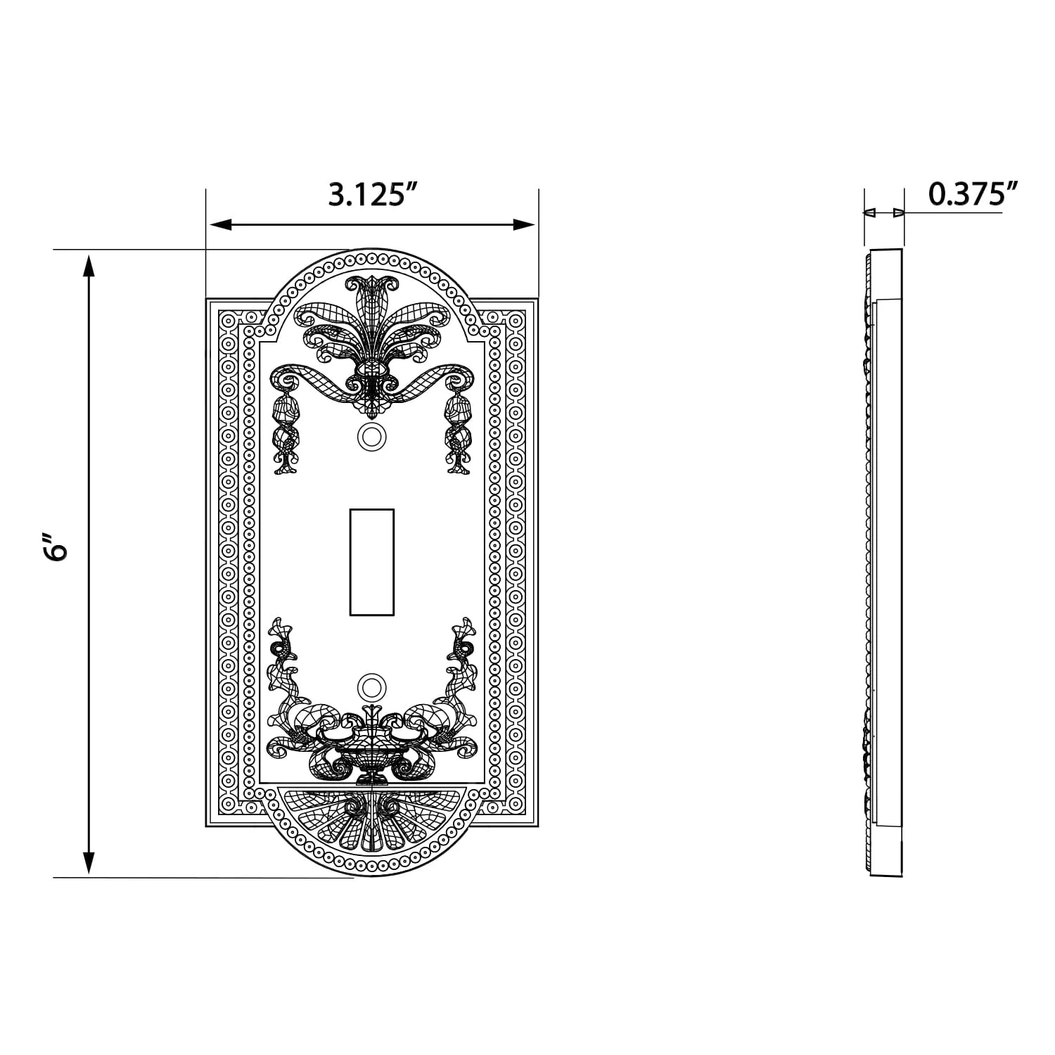Meadows Switch Plate with Single Toggle in Satin Nickel