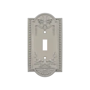 Meadows Switch Plate with Single Toggle in Satin Nickel