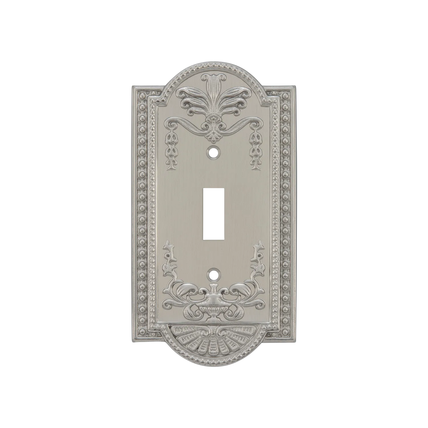 Meadows Switch Plate with Single Toggle in Satin Nickel