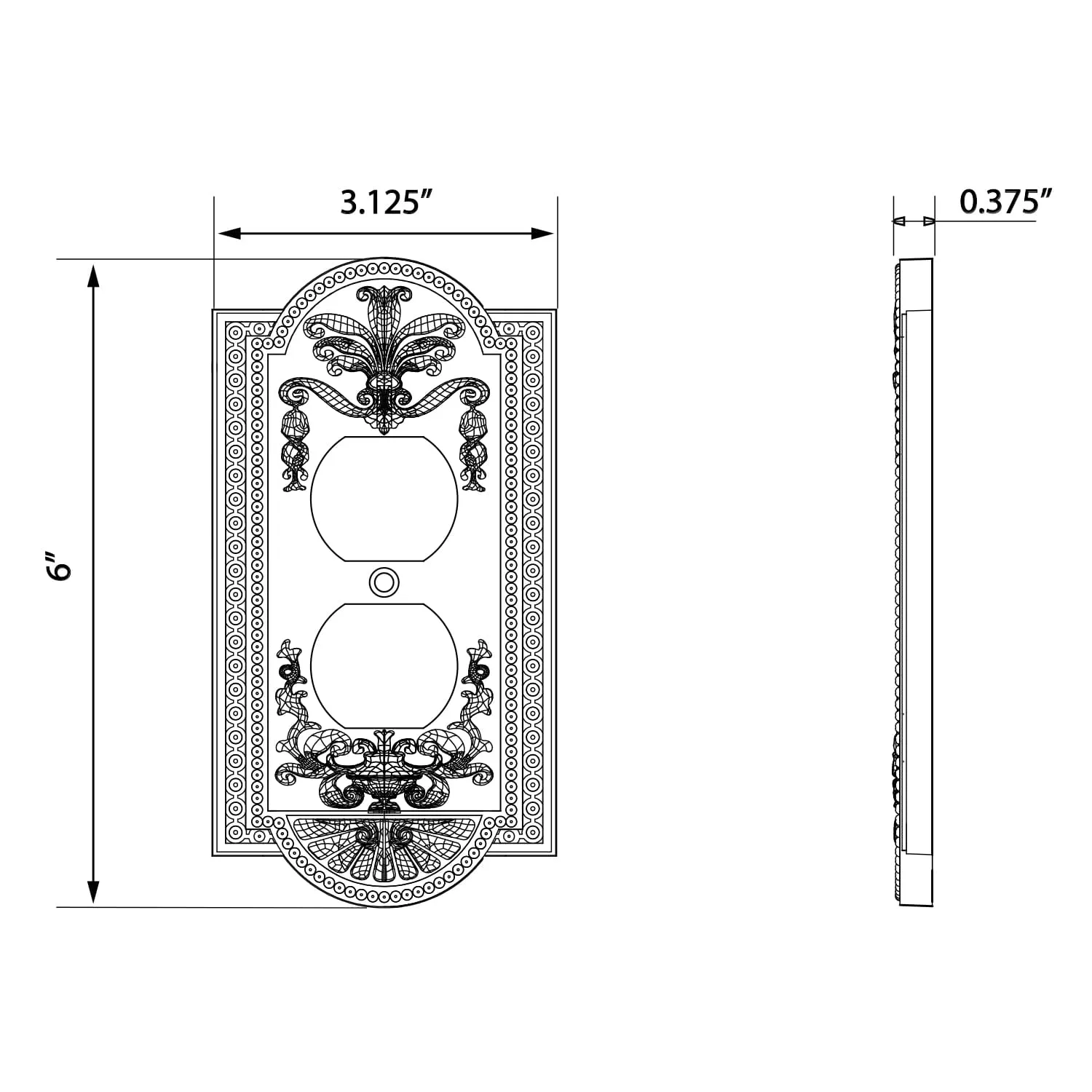 Meadows Switch Plate with Toggle and Outlet in Satin Nickel