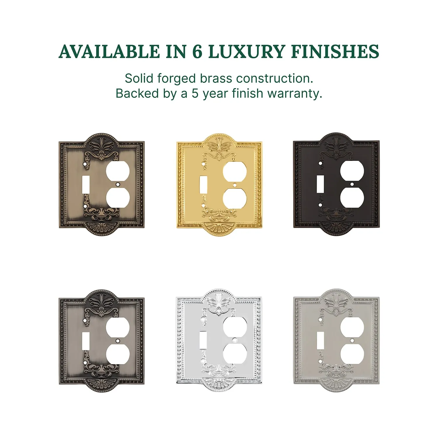 Meadows Switch Plate with Toggle and Outlet in Satin Nickel