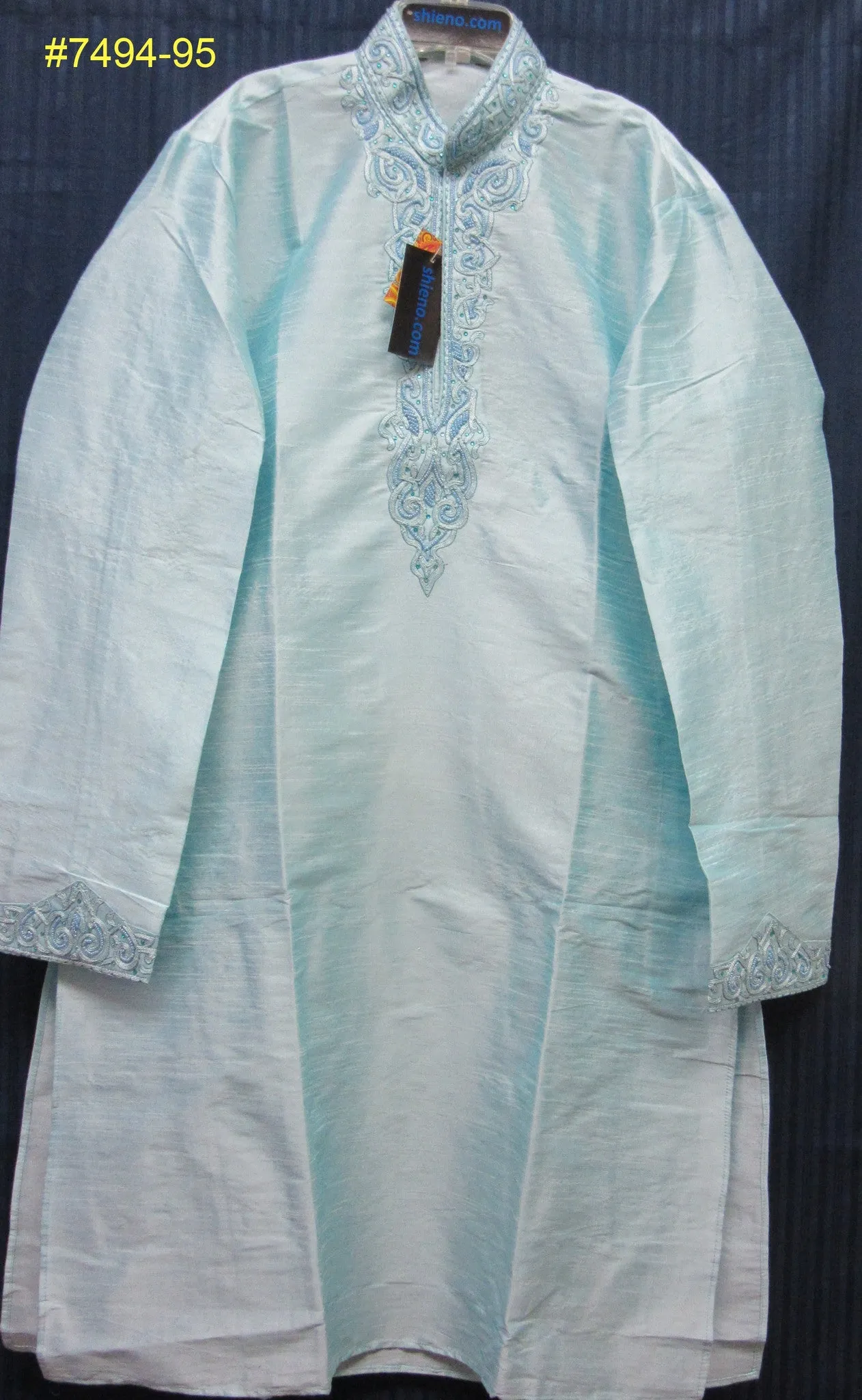 Men's 7495 Party Wear Kurta Pajama Set Medium Large Size Shieno Sarees