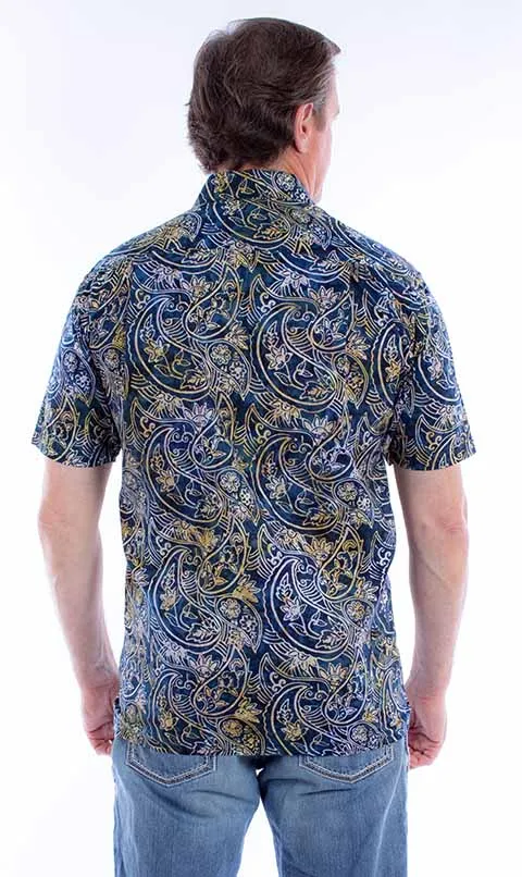 Mens Batik Button Up