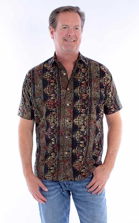 Mens Batik Button Up