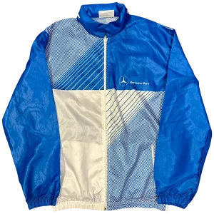 Mercedes Benz Zip Up Nylon Jacket In Blue & White ( L )