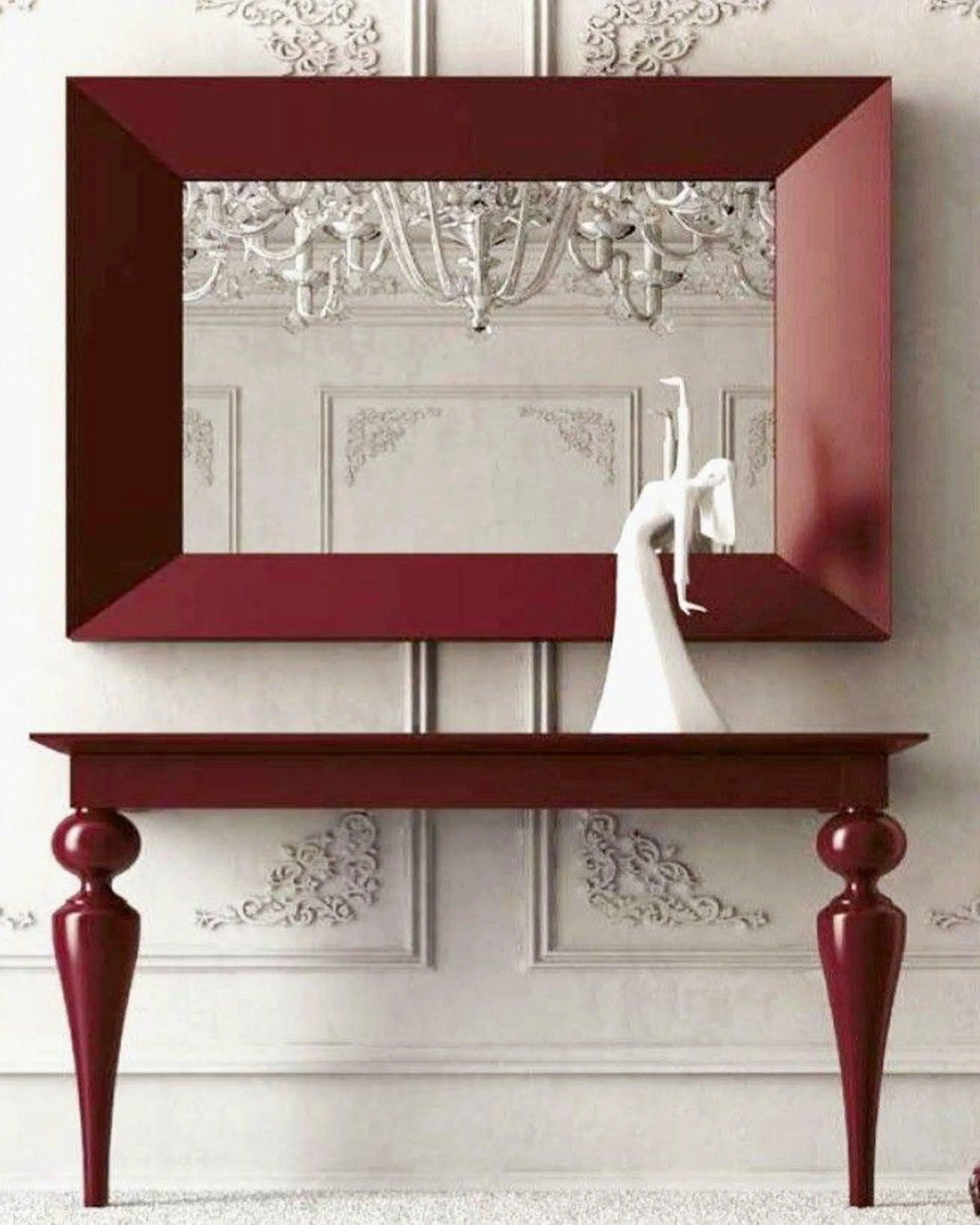 Modern Pipe Stylish Red Side Table