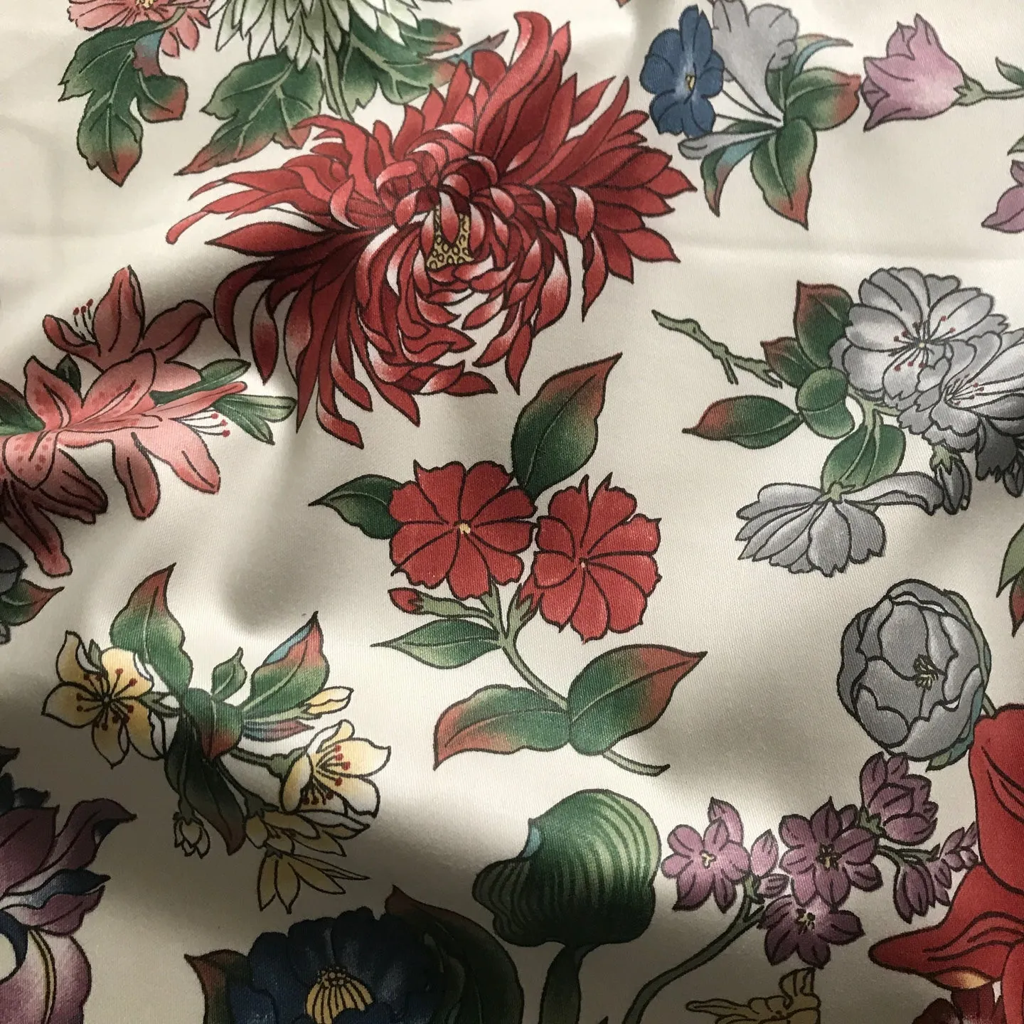 Multicolor Traditional Floral Printed Cotton Upholstery Fabric 54"