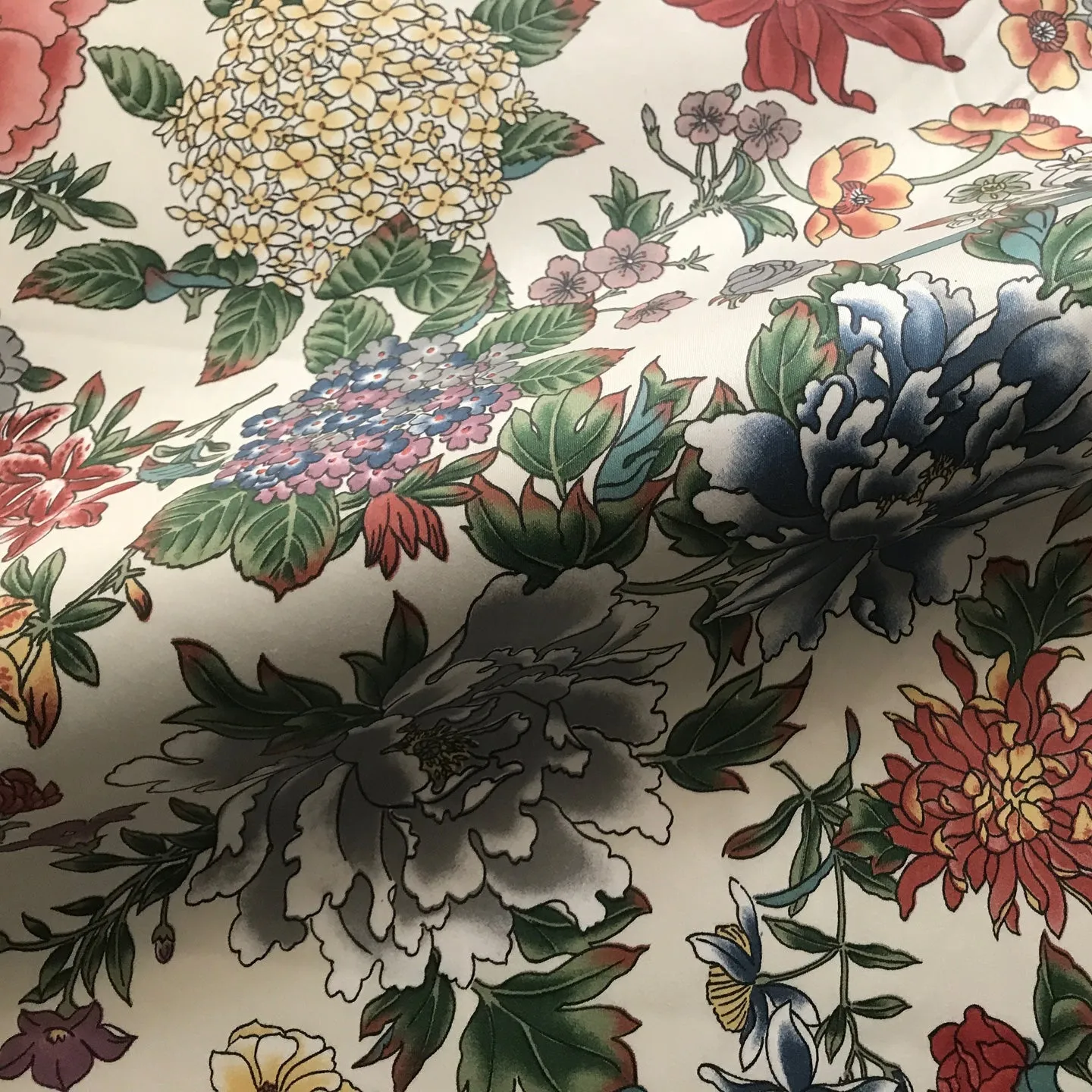 Multicolor Traditional Floral Printed Cotton Upholstery Fabric 54"