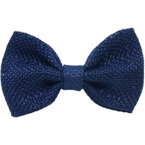 Navy Blue 3" Burlap Hair Bow clips