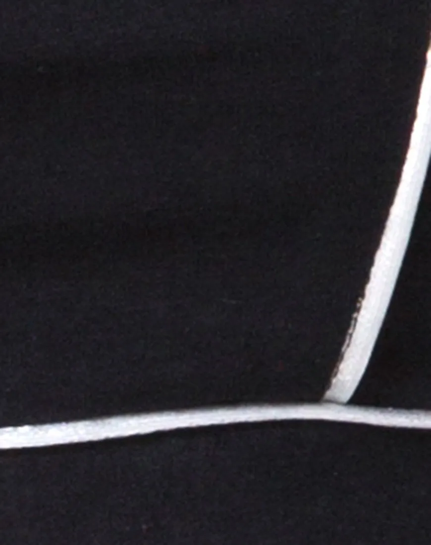 Neho Cycle Short in Black with Piping Line