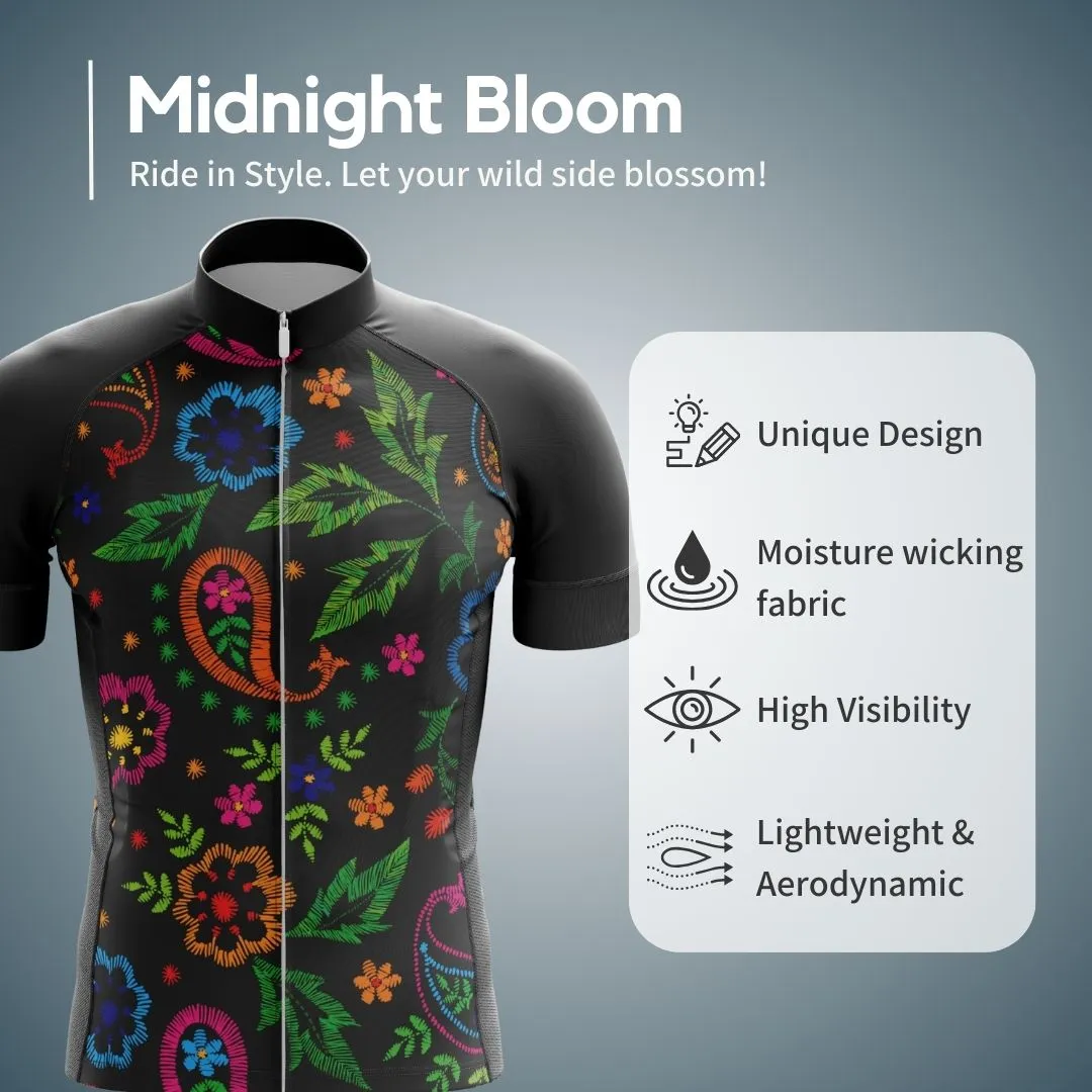 NEW! Midnight Bloom | Men's Short Sleeve Cycling Jersey