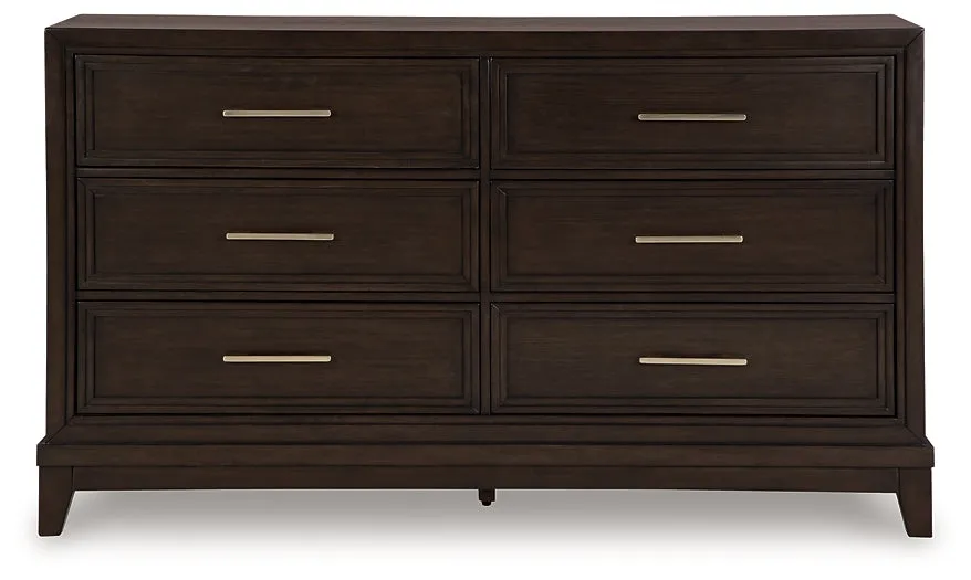 Neymorton King Upholstered Panel Bed with Dresser and 2 Nightstands