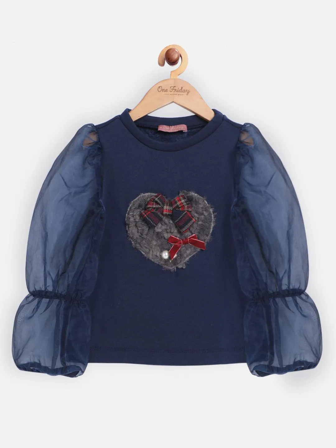 One Friday Navy Blue Full Sleeves Top