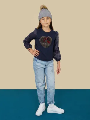 One Friday Navy Blue Full Sleeves Top