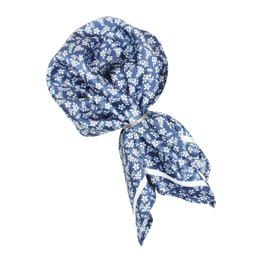 Peluche Jasmine Breeze Blue Broad Neck Tie & Pocket Square Set for Men