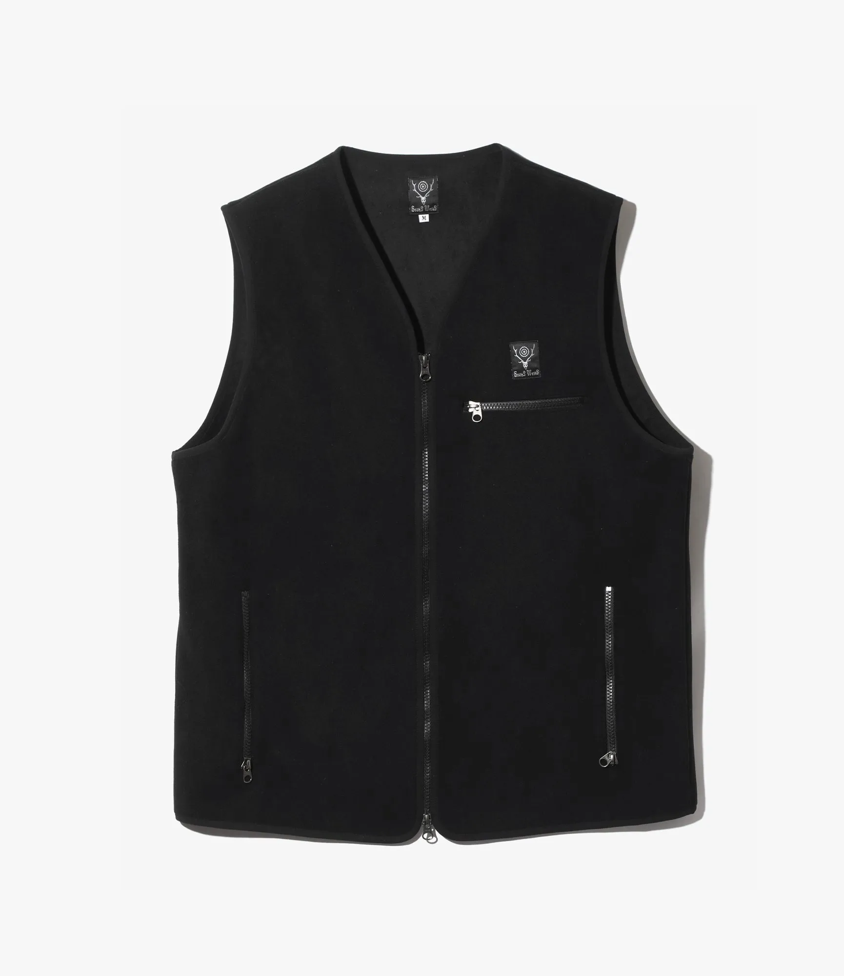 Piping Vest – Black Poly Fleece