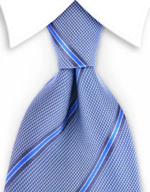 Platinum Tan 4" Wide Tie with Light Blue Stripes