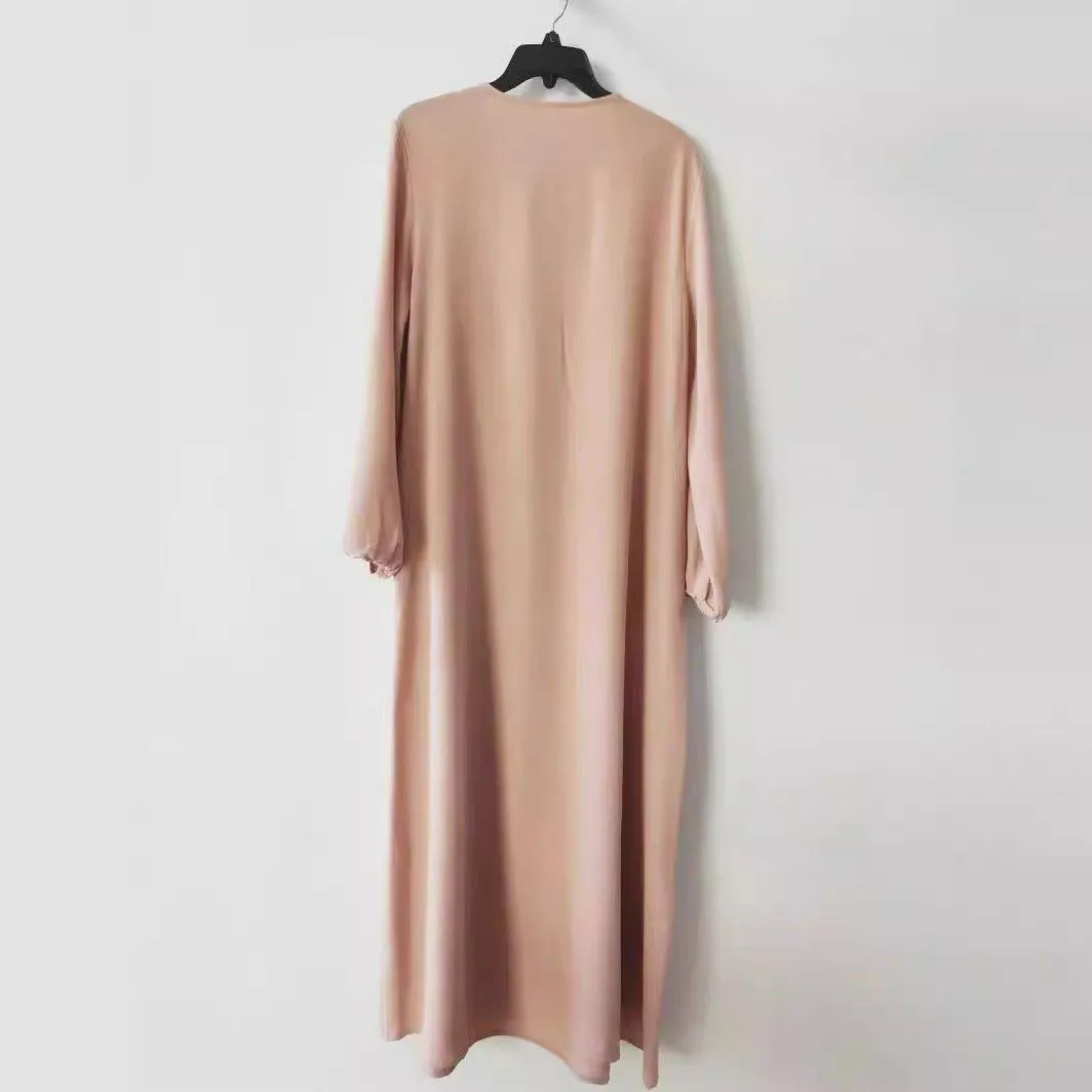 Pleated Solid Simple Abaya (MA070)