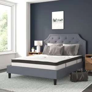 Queen Platform Bed Set-Gray SL-BM10-11-GG