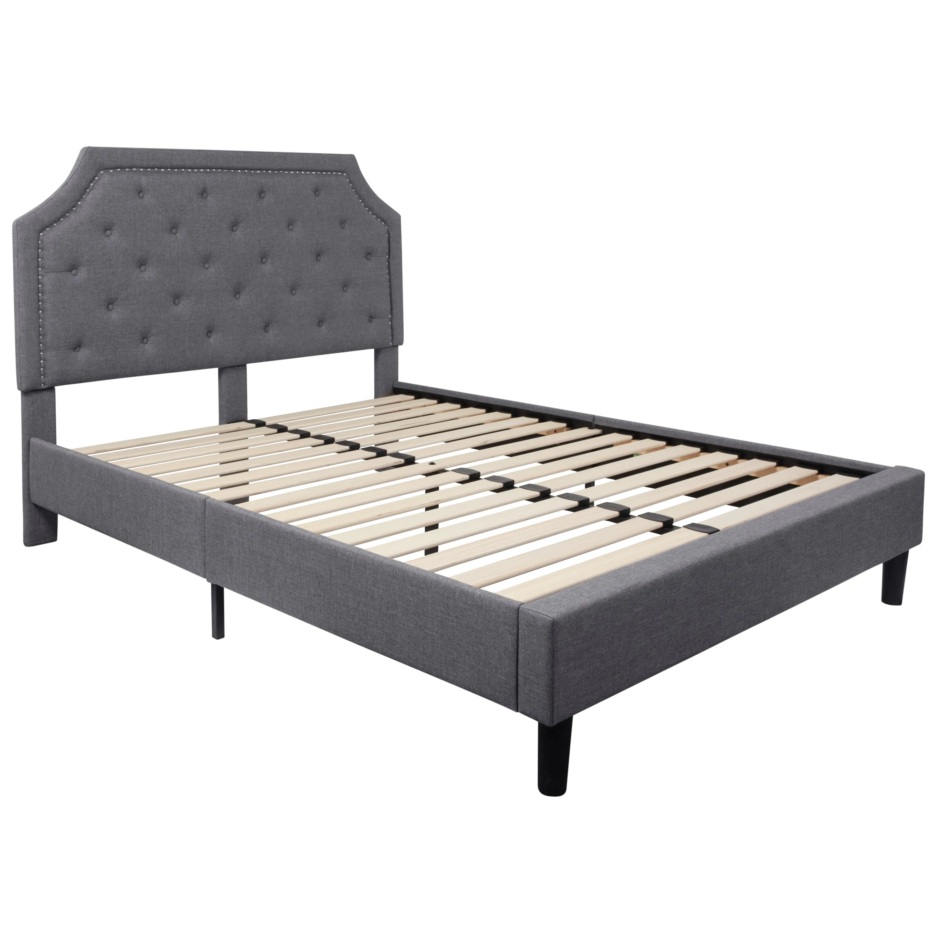 Queen Platform Bed Set-Gray SL-BM10-11-GG