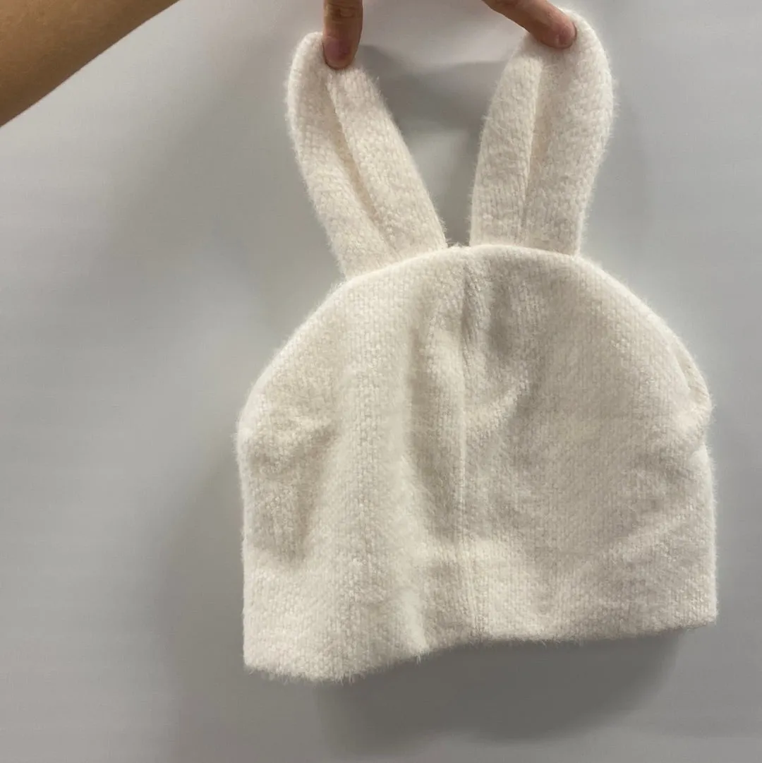 Rabbit Ear Beanie (White)