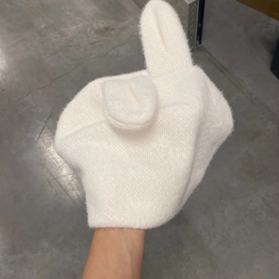 Rabbit Ear Beanie (White)