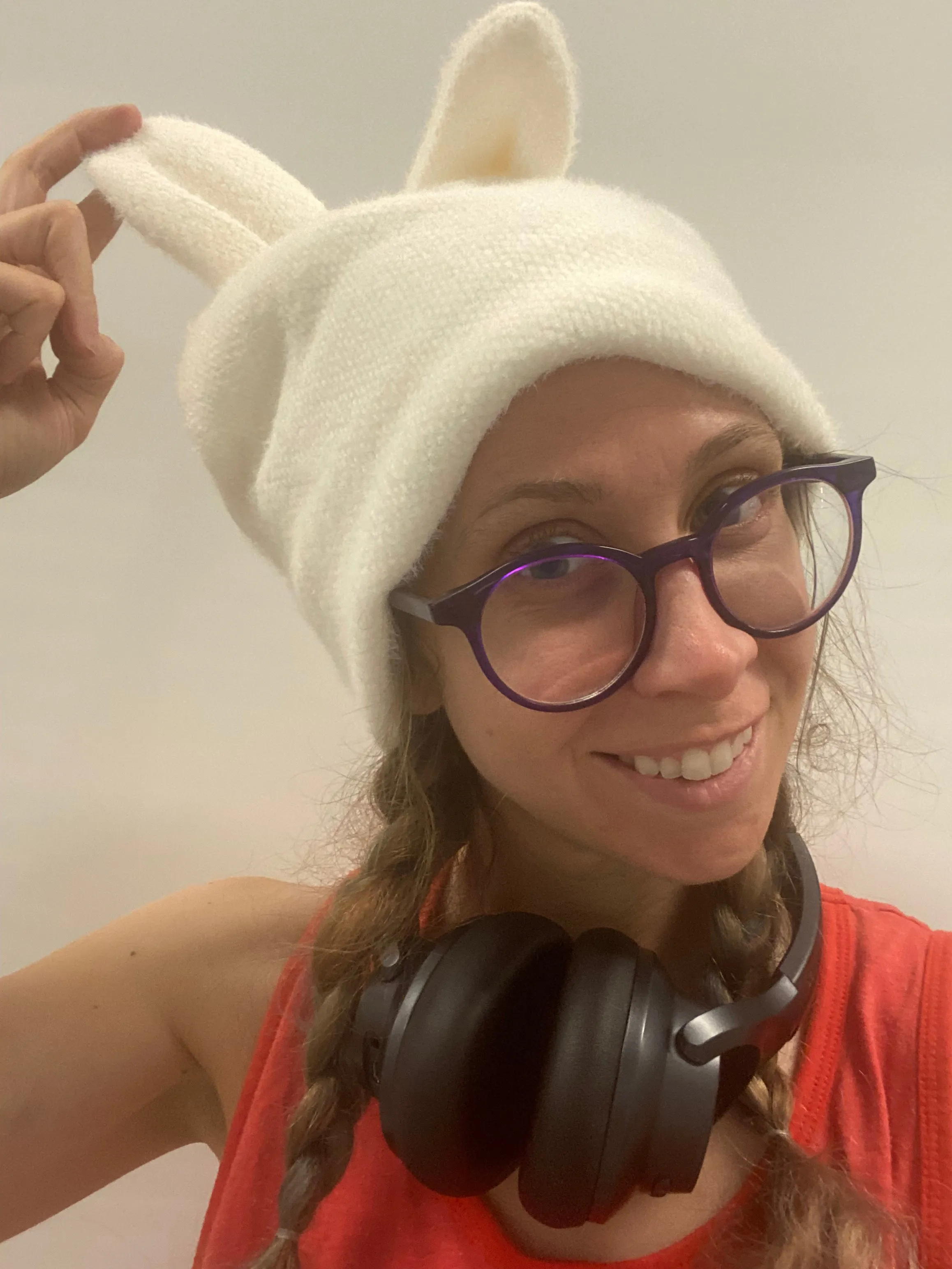 Rabbit Ear Beanie (White)