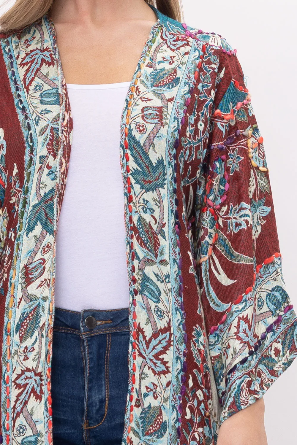 RAJ KARA THICK STITCH EMBROIDERED DUSTER