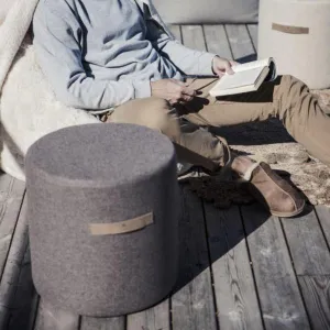 Sara Round Pure Wool Pouffe or Footstool - 40x40cm