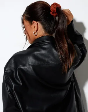Scrunchie in Mini Croc Brown