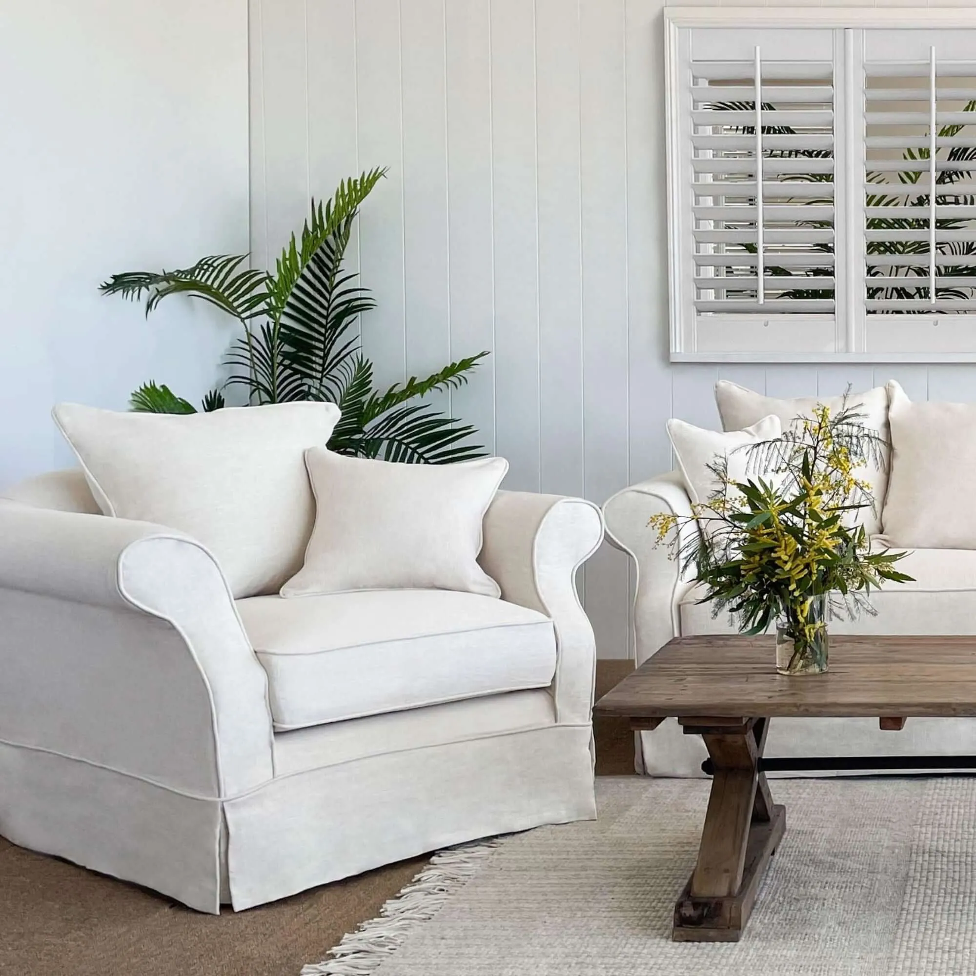Slip Cover Only - Avalon Hamptons Armchair Ivory