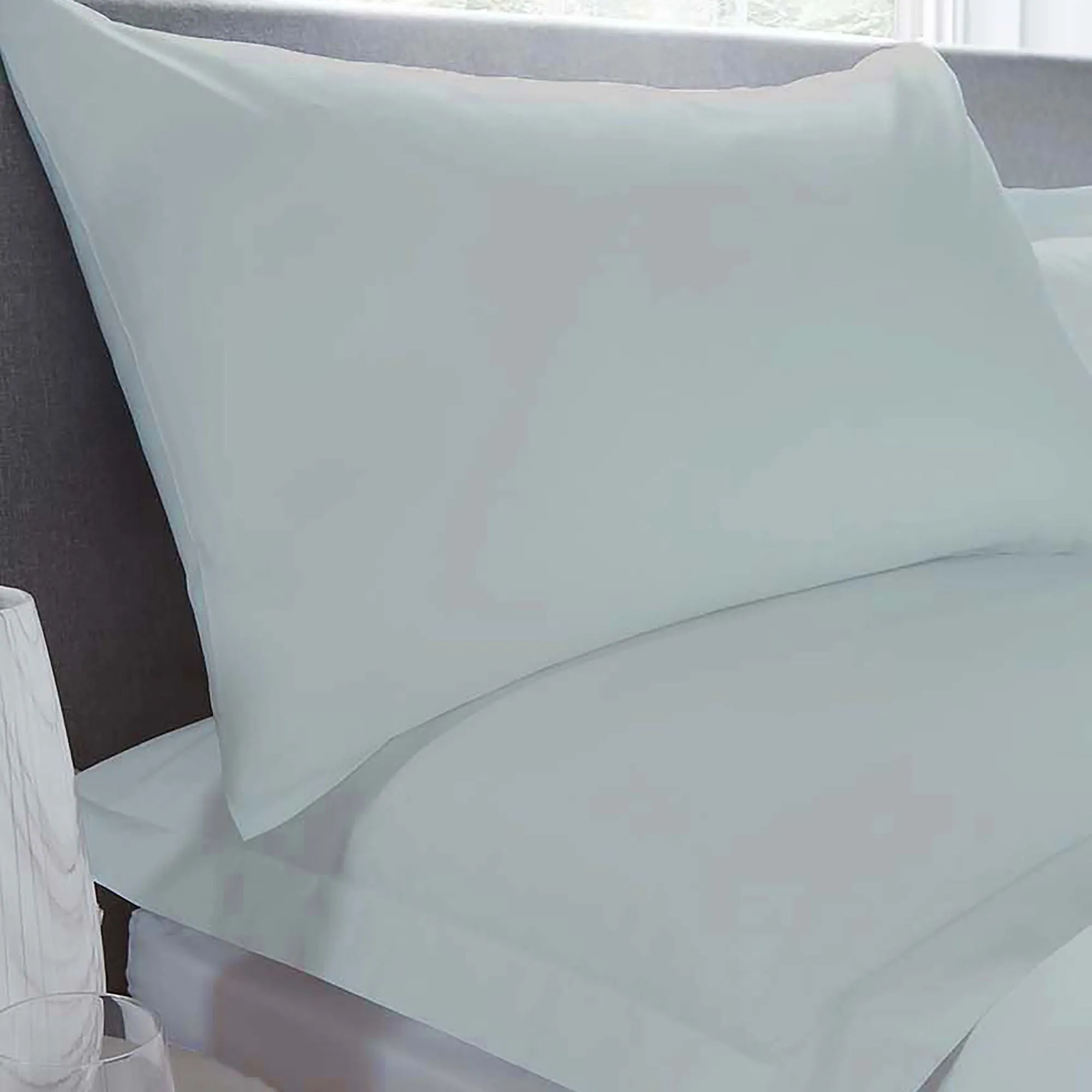 Soft touch microfibre 32cm Fitted Bed Sheet by Serene in Duck Egg
