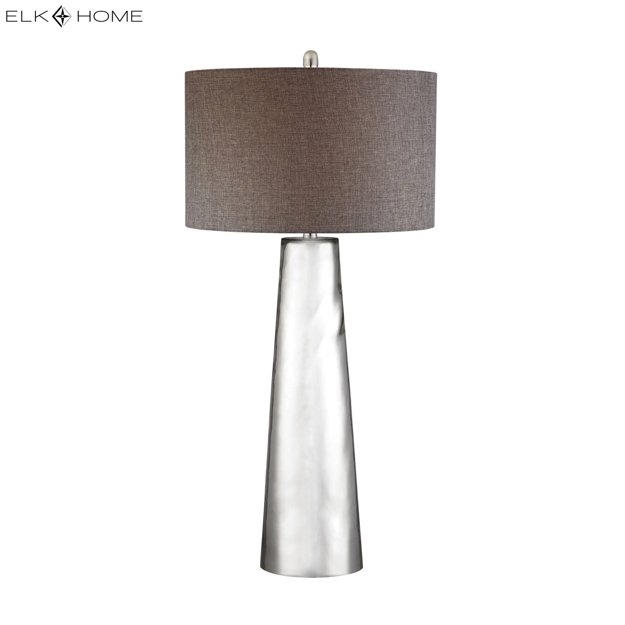 Tapered Cylinder 37.5" Table Lamp in Silver Mercury