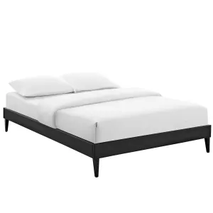 Tessie Full Vinyl Bed Frame with Squared Tapered Legs Black MOD-5896-BLK