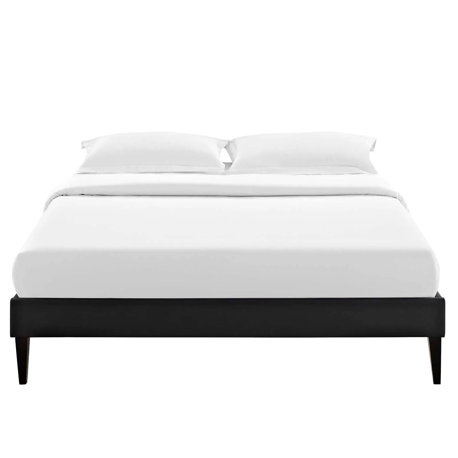 Tessie Full Vinyl Bed Frame with Squared Tapered Legs Black MOD-5896-BLK