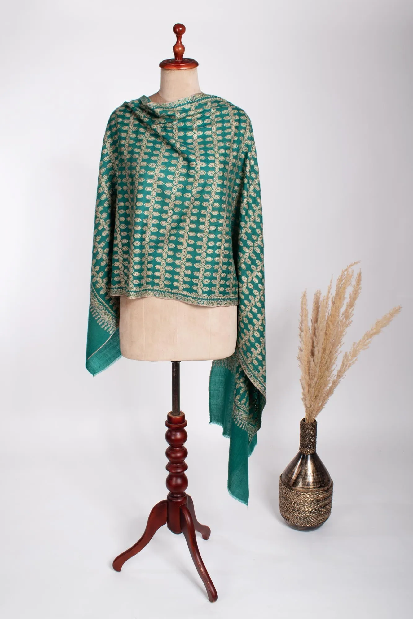Turquoise Handloomed Cashmere Scarf - BEACONSFIELD