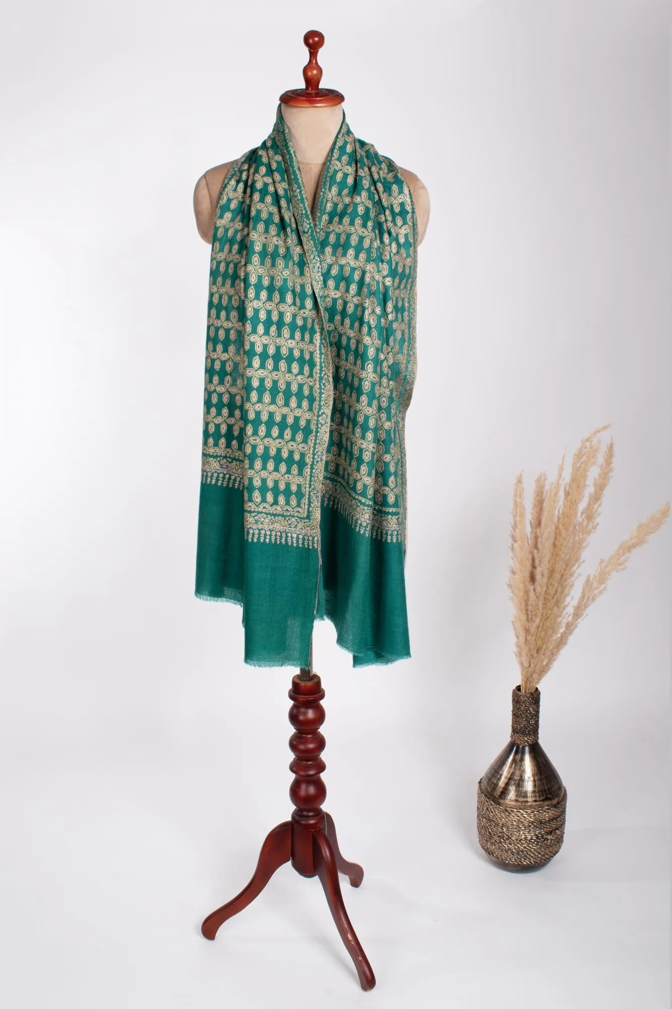 Turquoise Handloomed Cashmere Scarf - BEACONSFIELD