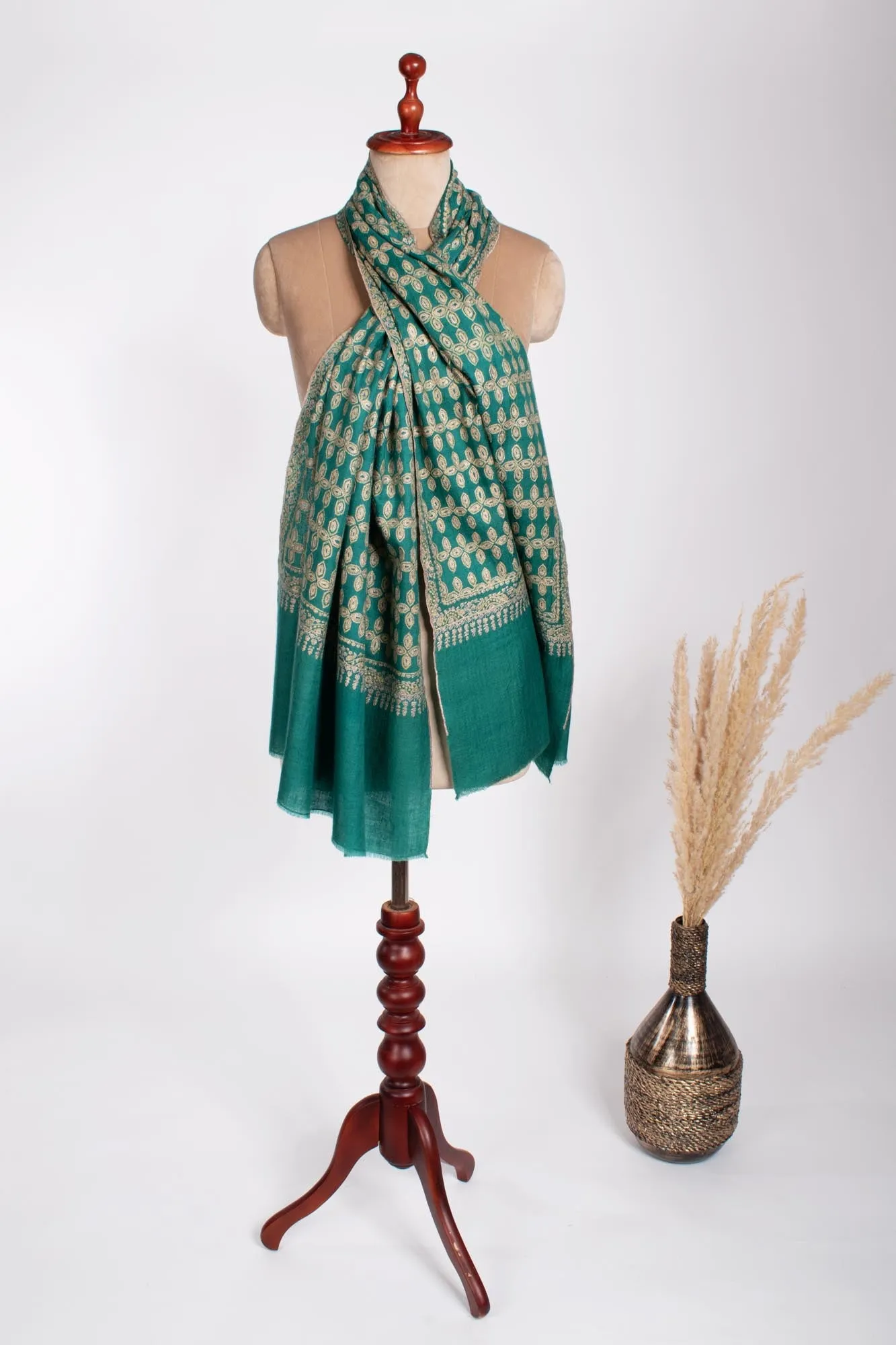 Turquoise Handloomed Cashmere Scarf - BEACONSFIELD